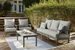 Visola Gray Outdoor Sofa, 2 Lounge Chairs and Coffee Table - Ornate Home