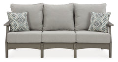 Visola Gray Outdoor Sofa, 2 Lounge Chairs and Coffee Table - Ornate Home