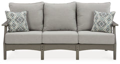 Visola Gray Outdoor Sofa w/ Cushion - Ornate Home