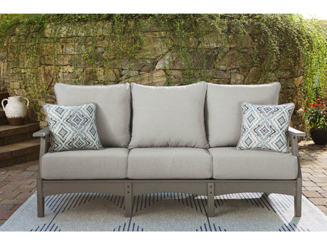 Visola Gray Outdoor Sofa w/ Cushion - Ornate Home
