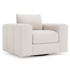 Vista Ivory Swivel Chair Without Pillows - Ornate Home
