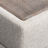 Vista Puma Cerused/Beige/Tan Fabric Ottoman - Ornate Home