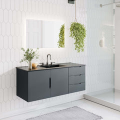 Vitality Gray 48" Double or Single Sink Compatible (Not Included) Bathroom Vanity Cabinet - Ornate Home