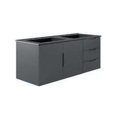 Vitality Gray/Black 48" Double Sink Bathroom Vanity - Ornate Home