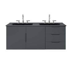 Vitality Gray/Black 48" Double Sink Bathroom Vanity - Ornate Home