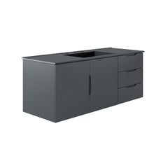 Vitality Gray/Black 48" Single Sink Bathroom Vanity - Ornate Home
