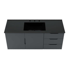 Vitality Gray/Black 48" Single Sink Bathroom Vanity - Ornate Home