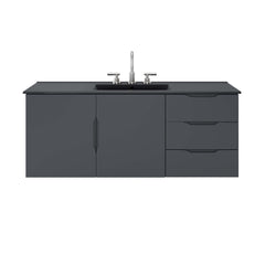 Vitality Gray/Black 48" Single Sink Bathroom Vanity - Ornate Home