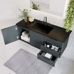 Vitality Gray/Black 48" Single Sink Bathroom Vanity - Ornate Home