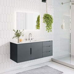 Vitality Gray/White 48" Single Sink Bathroom Vanity - Ornate Home
