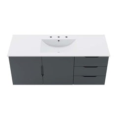 Vitality Gray/White 48" Single Sink Bathroom Vanity - Ornate Home