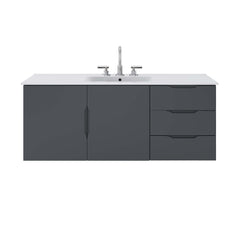 Vitality Gray/White 48" Single Sink Bathroom Vanity - Ornate Home