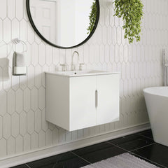 Vitality White 24" Bathroom Vanity Cabinet (Sink Basin Not Included) - Ornate Home