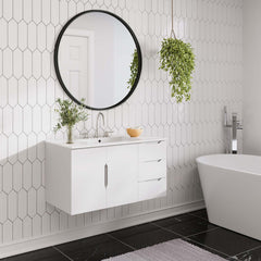 Vitality White 36" Bathroom Vanity Cabinet (Sink Basin Not Included) - Ornate Home