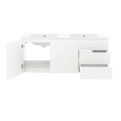 Vitality White 48" Double Sink Bathroom Vanity - Ornate Home