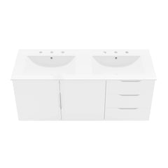 Vitality White 48" Double Sink Bathroom Vanity - Ornate Home