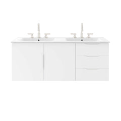 Vitality White 48" Double Sink Bathroom Vanity - Ornate Home
