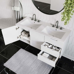 Vitality White 48" Double Sink Bathroom Vanity - Ornate Home