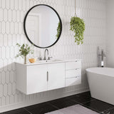 Vitality White 48" Double or Single Sink Compatible (Not Included) Bathroom Vanity Cabinet - Ornate Home