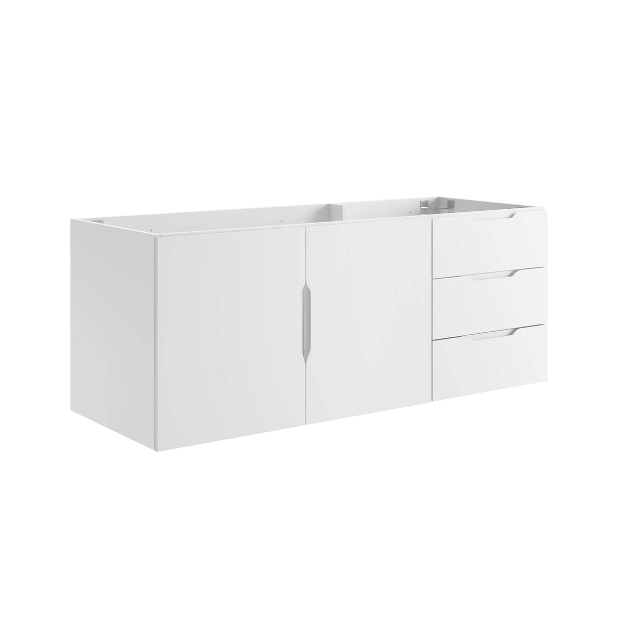 Vitality White 48" Double or Single Sink Compatible (Not Included) Bathroom Vanity Cabinet - Ornate Home