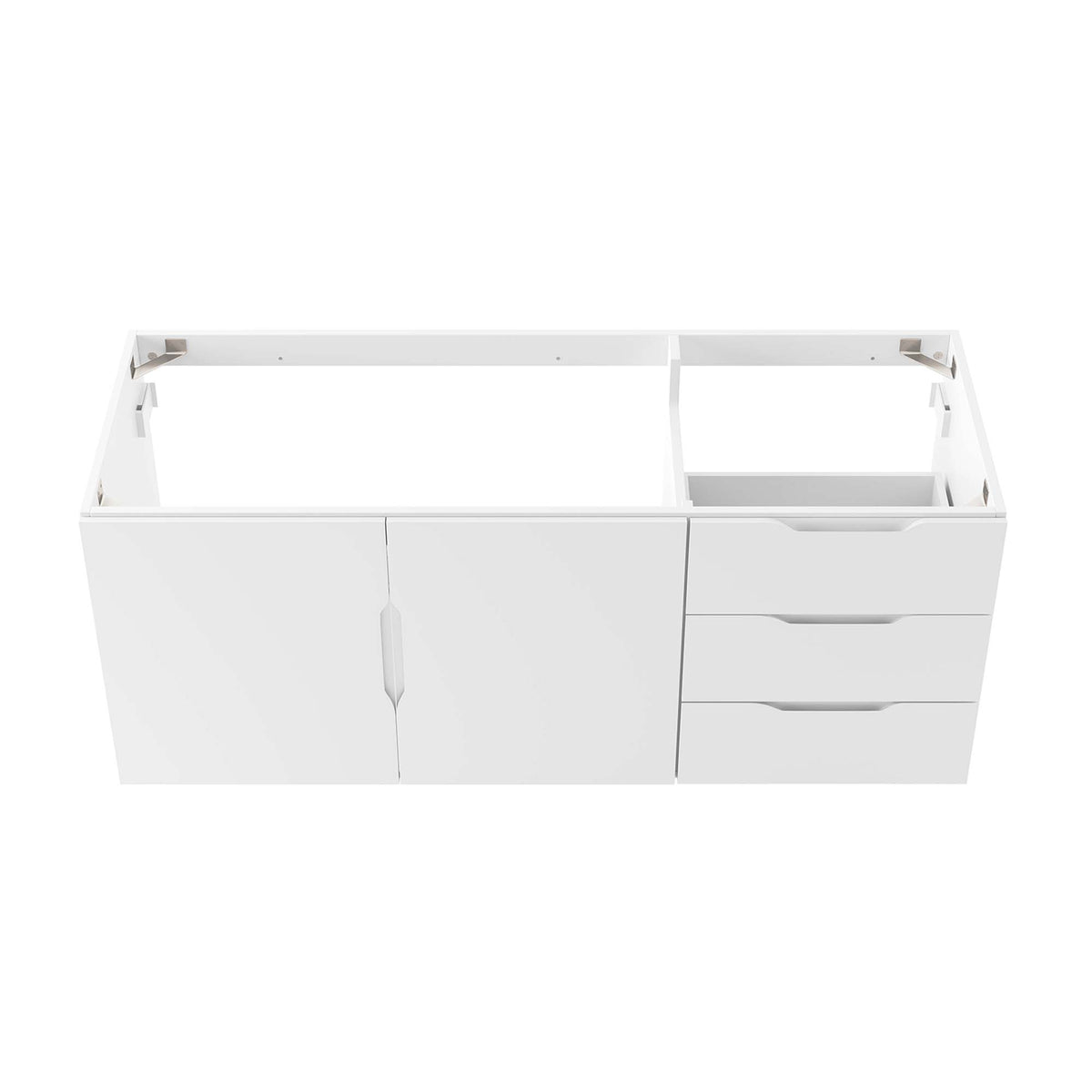Vitality White 48" Double or Single Sink Compatible (Not Included) Bathroom Vanity Cabinet - Ornate Home