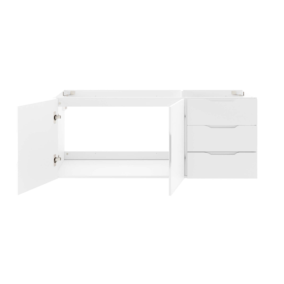 Vitality White 48" Double or Single Sink Compatible (Not Included) Bathroom Vanity Cabinet - Ornate Home
