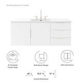 Vitality White 48" Double or Single Sink Compatible (Not Included) Bathroom Vanity Cabinet - Ornate Home