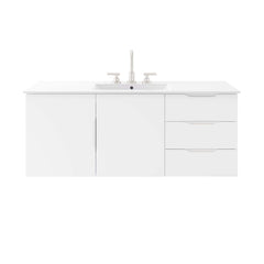 Vitality White 48" Single Sink Bathroom Vanity - Ornate Home