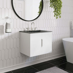 Vitality White/Black 24" Bathroom Vanity - Ornate Home