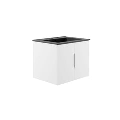 Vitality White/Black 24" Bathroom Vanity - Ornate Home