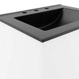 Vitality White/Black 24" Bathroom Vanity - Ornate Home