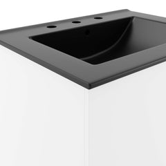 Vitality White/Black 24" Bathroom Vanity - Ornate Home