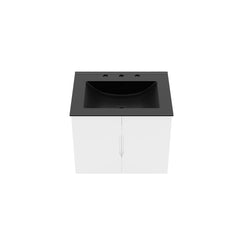 Vitality White/Black 24" Bathroom Vanity - Ornate Home