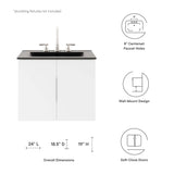 Vitality White/Black 24" Bathroom Vanity - Ornate Home