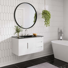 Vitality White/Black 36" Bathroom Vanity - Ornate Home