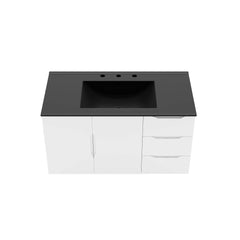 Vitality White/Black 36" Bathroom Vanity - Ornate Home