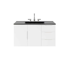 Vitality White/Black 36" Bathroom Vanity - Ornate Home