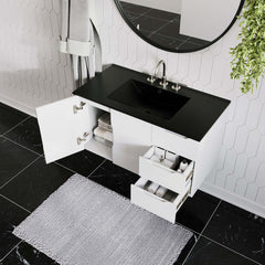 Vitality White/Black 36" Bathroom Vanity - Ornate Home