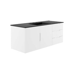 Vitality White/Black 48" Single Sink Bathroom Vanity - Ornate Home