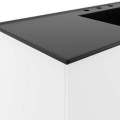 Vitality White/Black 48" Single Sink Bathroom Vanity - Ornate Home