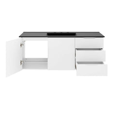Vitality White/Black 48" Single Sink Bathroom Vanity - Ornate Home