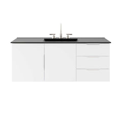 Vitality White/Black 48" Single Sink Bathroom Vanity - Ornate Home