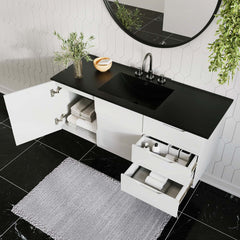 Vitality White/Black 48" Single Sink Bathroom Vanity - Ornate Home