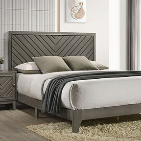 Vitas Gray Queen Bed - Ornate Home