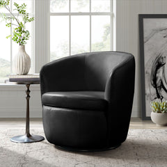 Vito Pebble Black Swivel Chair - Ornate Home