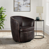 Vito Pebble Brown Swivel Chair - Ornate Home