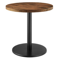 Viva Black/Light Oak Round Acacia Wood Side Table - Ornate Home