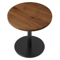 Viva Black/Light Oak Round Acacia Wood Side Table - Ornate Home