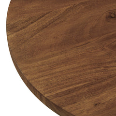 Viva Black/Light Oak Round Acacia Wood Side Table - Ornate Home