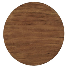 Viva Brass/Light Oak Round Acacia Wood Side Table - Ornate Home